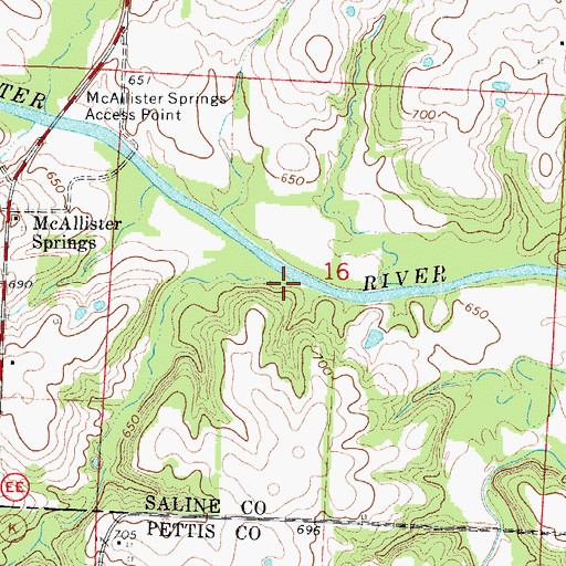 Topographic Map of May Branch, MO
