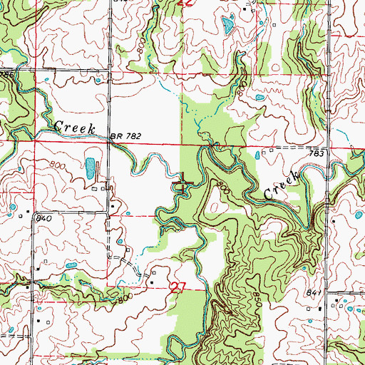 Topographic Map of Mayes Creek, MO