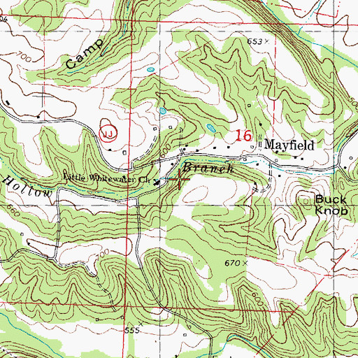 Topographic Map of Mayfield, MO