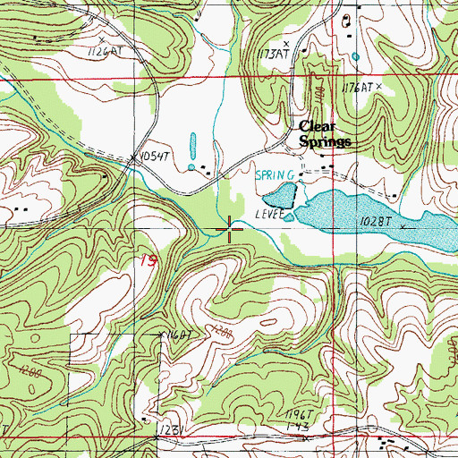 Topographic Map of Mayhan Branch, MO
