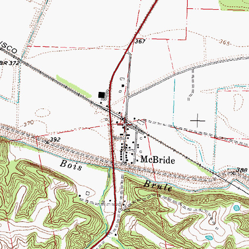 Topographic Map of McBride, MO