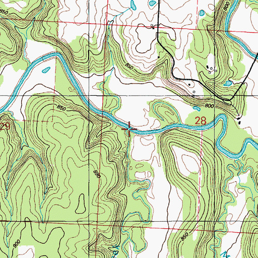 Topographic Map of McCarty Creek, MO