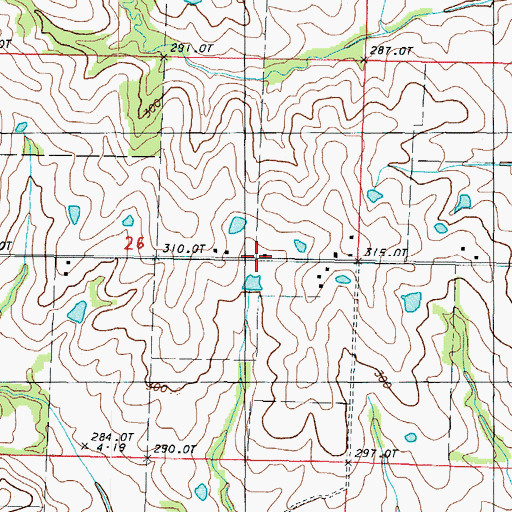 Topographic Map of McClanahan School, MO