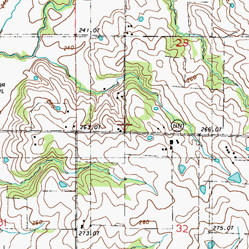 Topographic Map of McClung School, MO