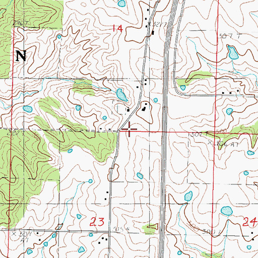 Topographic Map of McCollum School (historical), MO