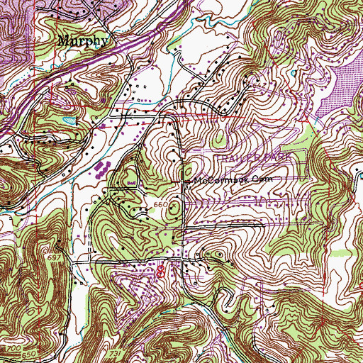 Topographic Map of McCormack Cemetery, MO