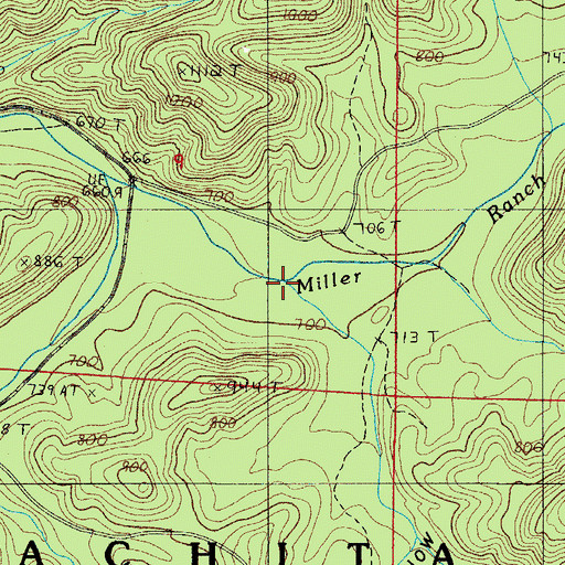 Topographic Map of Johnson Hollow, AR