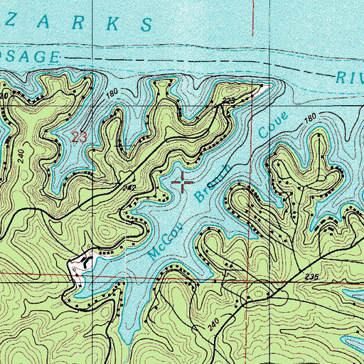 Topographic Map of McCoy Branch Cove, MO