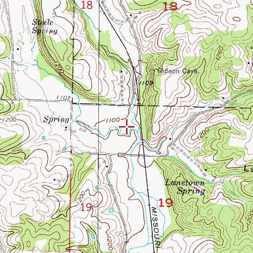 Topographic Map of McCullah Hollow, MO