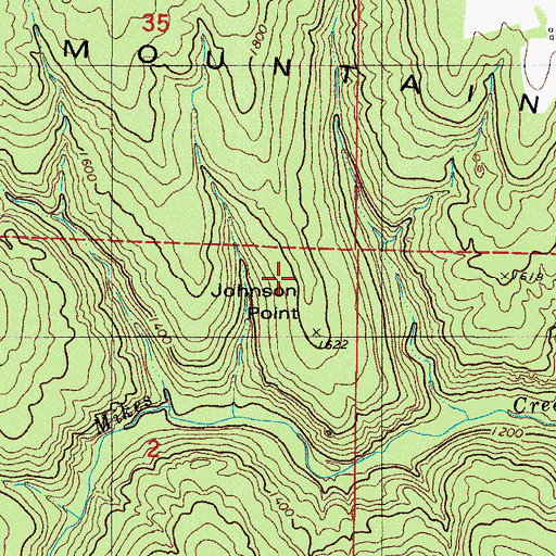 Topographic Map of Johnson Point, AR