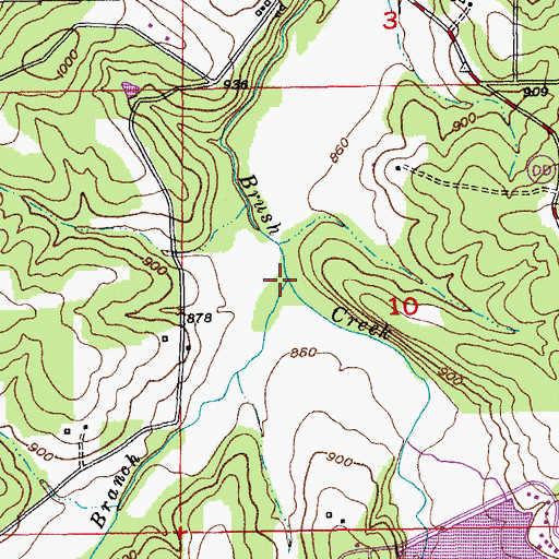 Topographic Map of McDade Branch, MO