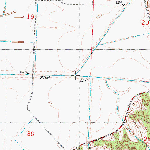 Topographic Map of McElroy Creek, MO