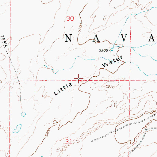 Topographic Map of Little Water, AZ