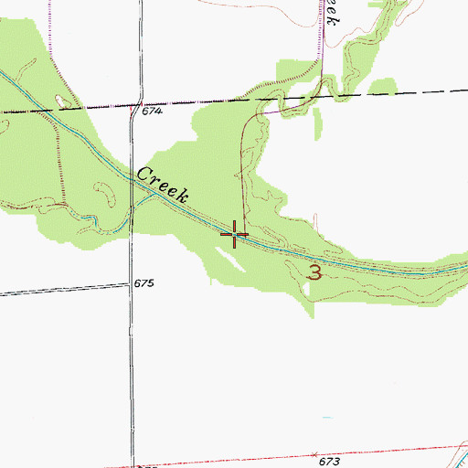Topographic Map of McGill Creek, MO