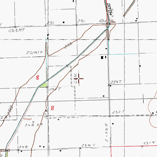 Topographic Map of McGrew Cemetery, MO
