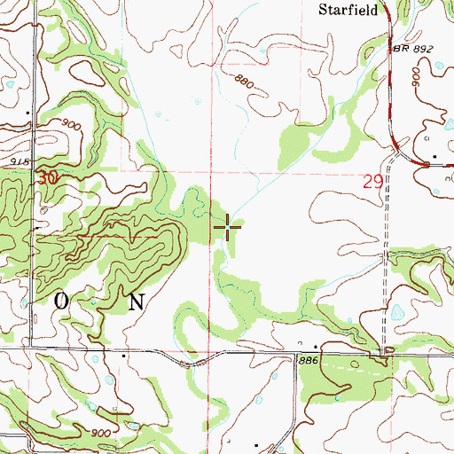 Topographic Map of McGuire Branch, MO