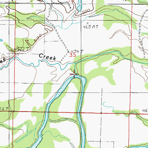 Topographic Map of Janes Creek, AR