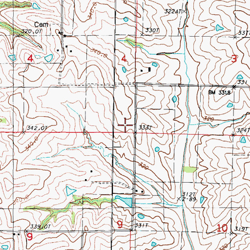 Topographic Map of McKean School (historical), MO