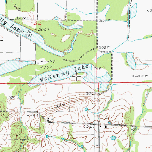 Topographic Map of McKenny Lake, MO