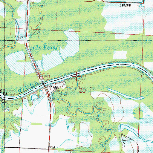 Topographic Map of McKenzie Creek, MO