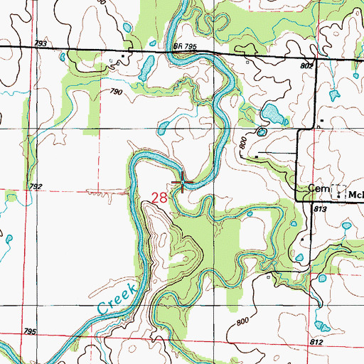 Topographic Map of McKill Creek, MO