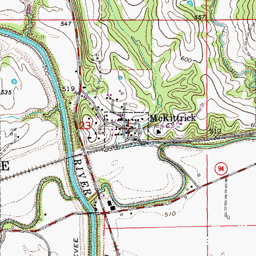 Topographic Map of McKittrick, MO