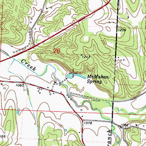 Topographic Map of McMahan Spring, MO