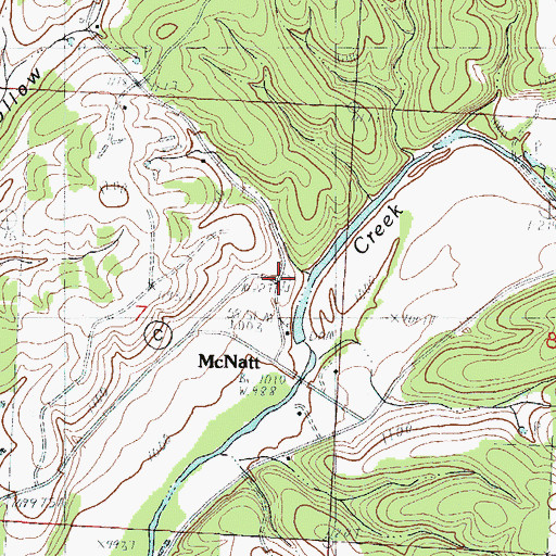 Topographic Map of McNatt, MO