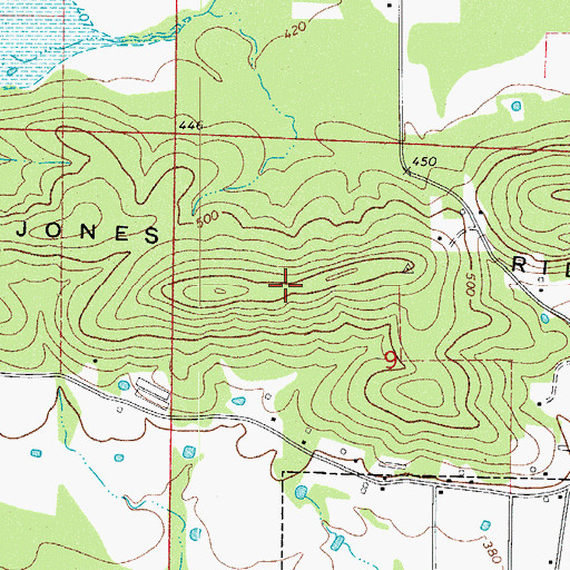 Topographic Map of Jones Ridge, AR