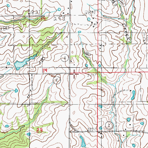 Topographic Map of McVay School (historical), MO