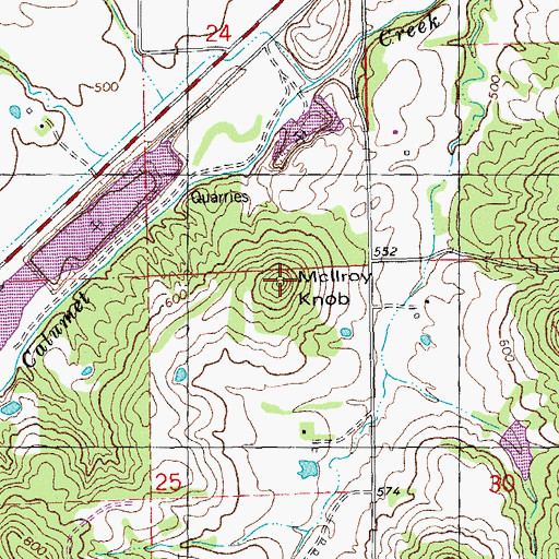 Topographic Map of Mcllroy Knob, MO