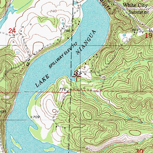 Topographic Map of Mead Camp, MO