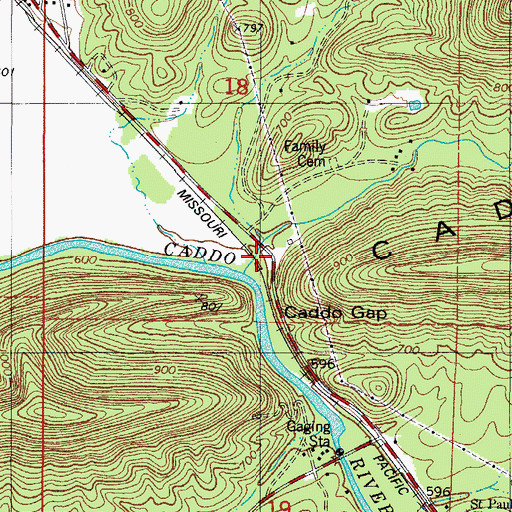 Topographic Map of Jones Valley, AR