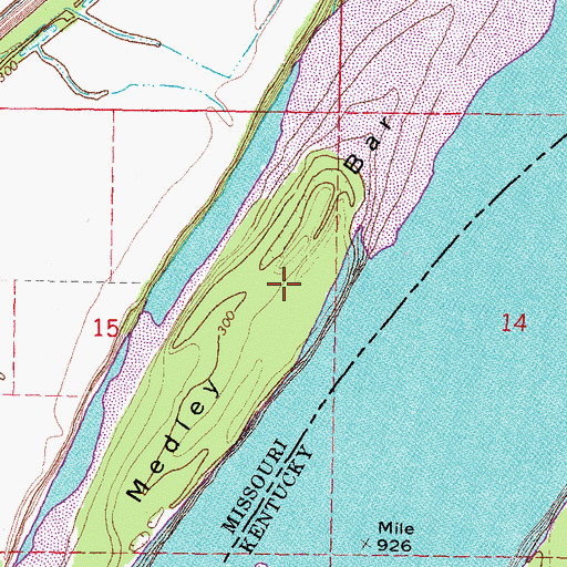 Topographic Map of Medley Bar, MO