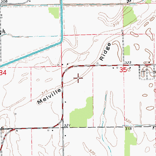 Topographic Map of Melville Ridge, MO