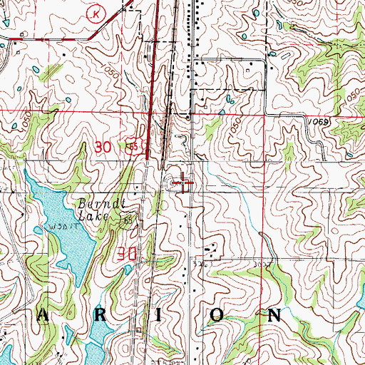 Topographic Map of Mercer Cemetery, MO