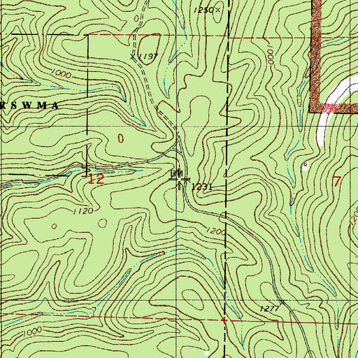 Topographic Map of Juanita School, AR