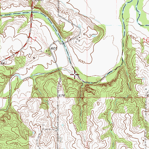 Topographic Map of Merrills Branch, MO
