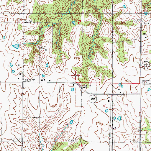 Topographic Map of Metcalf School (historical), MO