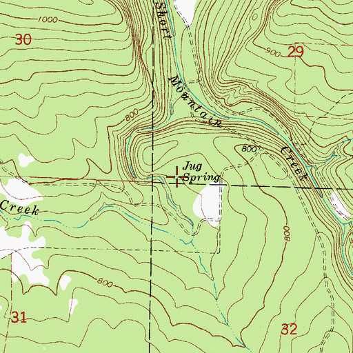 Topographic Map of Jug Spring, AR