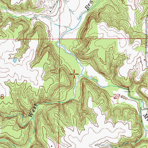 Topographic Map of Middle Branch Sees Creek, MO