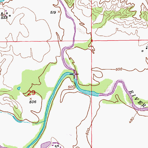 Topographic Map of Middle Fabius River, MO