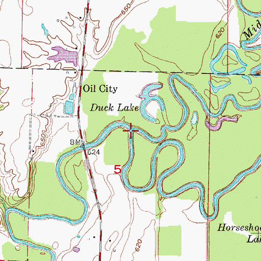 Topographic Map of Middle Fork Little Chariton River, MO