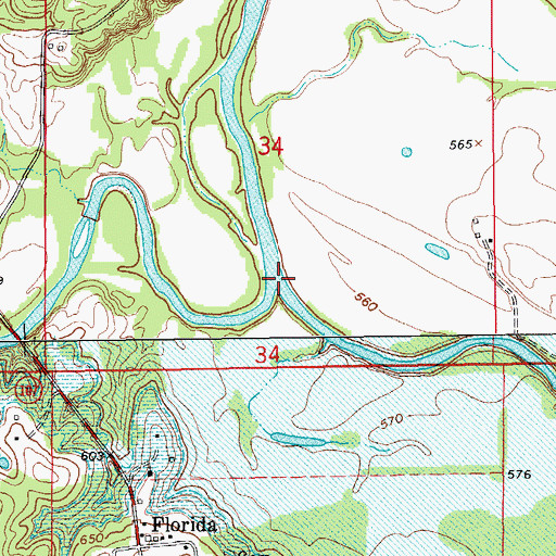 Topographic Map of Middle Fork Salt River, MO