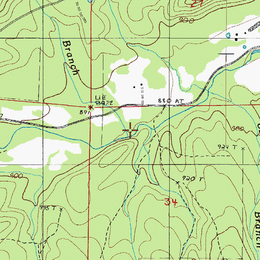 Topographic Map of Kagle Branch, AR