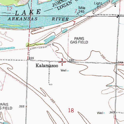 Topographic Map of Kalamazoo, AR