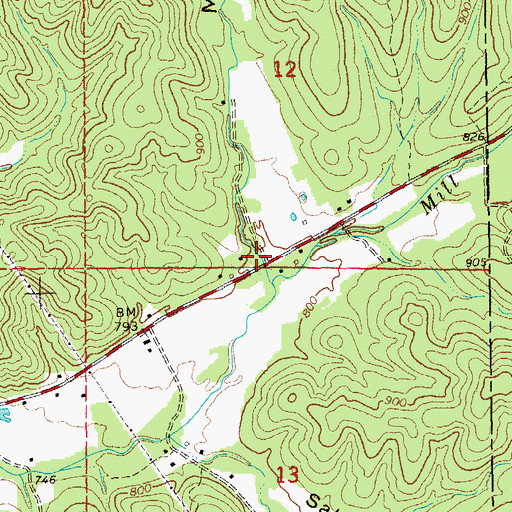 Topographic Map of Middleton Hollow, MO