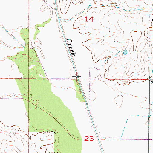 Topographic Map of Miles Branch, MO