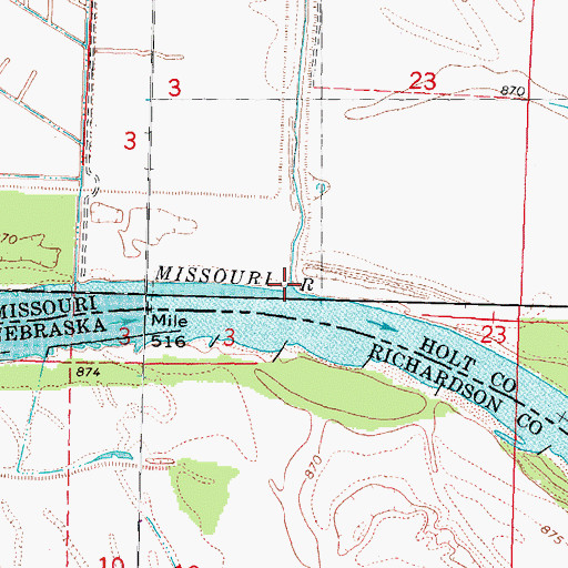 Topographic Map of Mill Creek, MO
