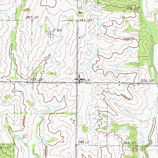 Topographic Map of Mill Creek School (historical), MO
